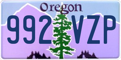 OR license plate 992VZP
