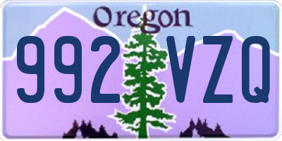 OR license plate 992VZQ