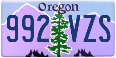 OR license plate 992VZS