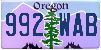 OR license plate 992WAB