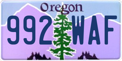 OR license plate 992WAF