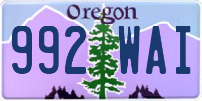 OR license plate 992WAI