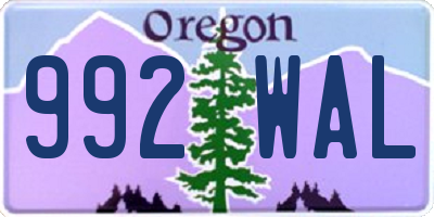 OR license plate 992WAL