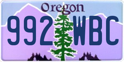 OR license plate 992WBC