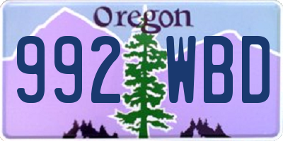 OR license plate 992WBD
