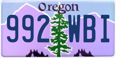 OR license plate 992WBI