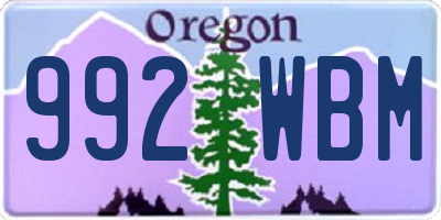 OR license plate 992WBM