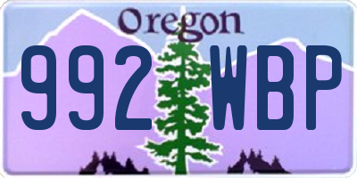 OR license plate 992WBP