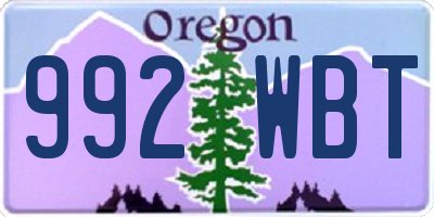 OR license plate 992WBT