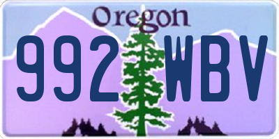 OR license plate 992WBV