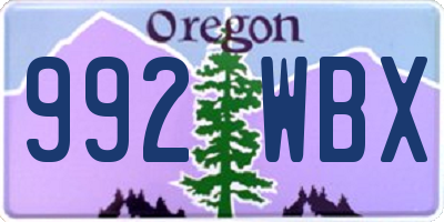 OR license plate 992WBX
