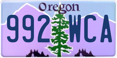 OR license plate 992WCA