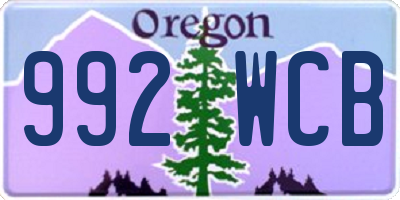 OR license plate 992WCB