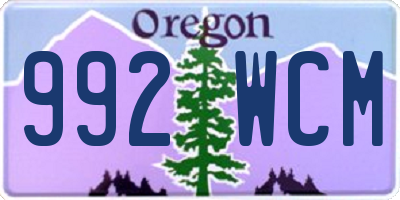 OR license plate 992WCM