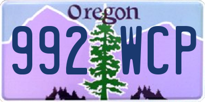 OR license plate 992WCP