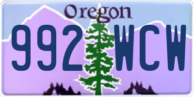 OR license plate 992WCW