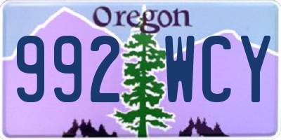 OR license plate 992WCY