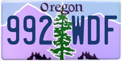 OR license plate 992WDF