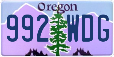 OR license plate 992WDG