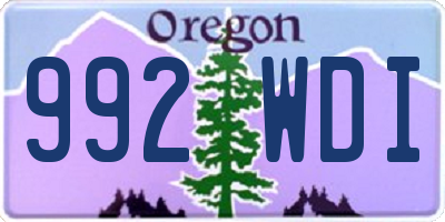 OR license plate 992WDI