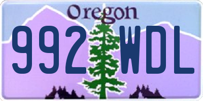 OR license plate 992WDL