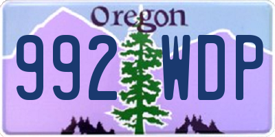 OR license plate 992WDP