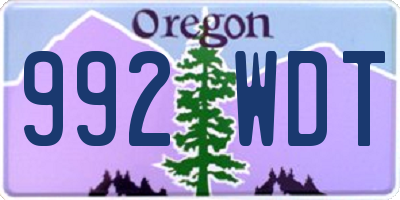 OR license plate 992WDT