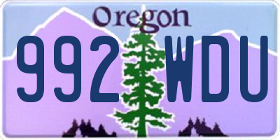 OR license plate 992WDU