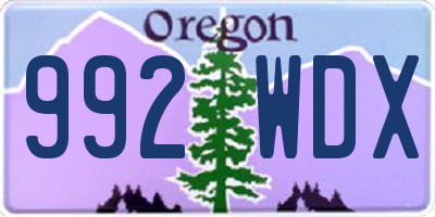 OR license plate 992WDX