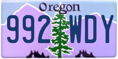 OR license plate 992WDY