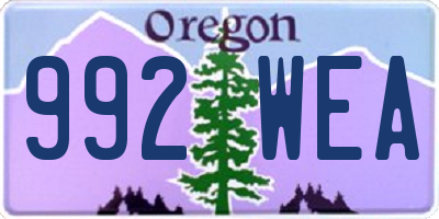 OR license plate 992WEA