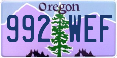 OR license plate 992WEF