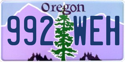 OR license plate 992WEH