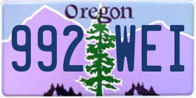 OR license plate 992WEI