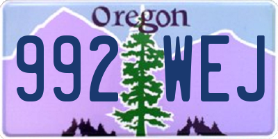 OR license plate 992WEJ