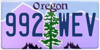 OR license plate 992WEV
