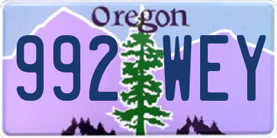 OR license plate 992WEY