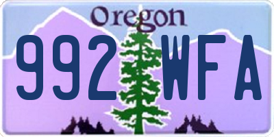 OR license plate 992WFA
