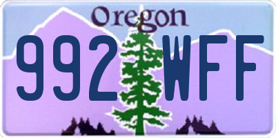 OR license plate 992WFF