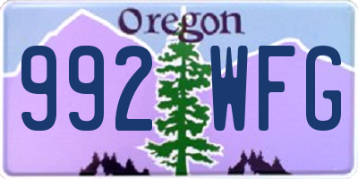 OR license plate 992WFG
