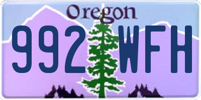 OR license plate 992WFH