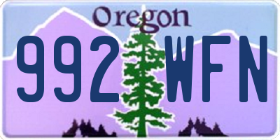 OR license plate 992WFN