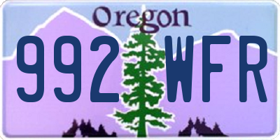 OR license plate 992WFR