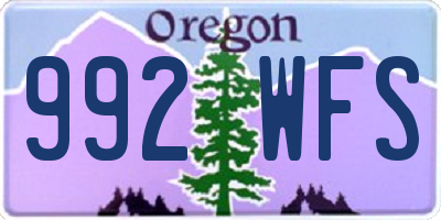 OR license plate 992WFS