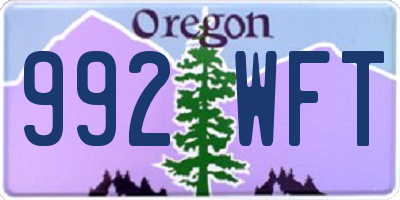 OR license plate 992WFT