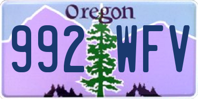 OR license plate 992WFV