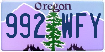 OR license plate 992WFY