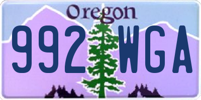 OR license plate 992WGA