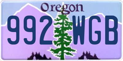 OR license plate 992WGB