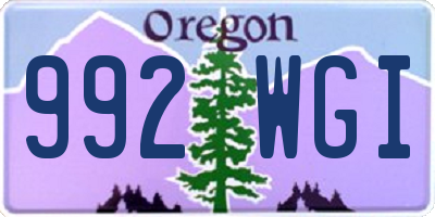 OR license plate 992WGI